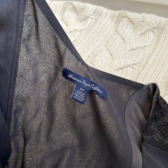 🌼2 for $20🌼 American Eagle Black Floral Pattern Flowy Dress - Picture 7 of 9